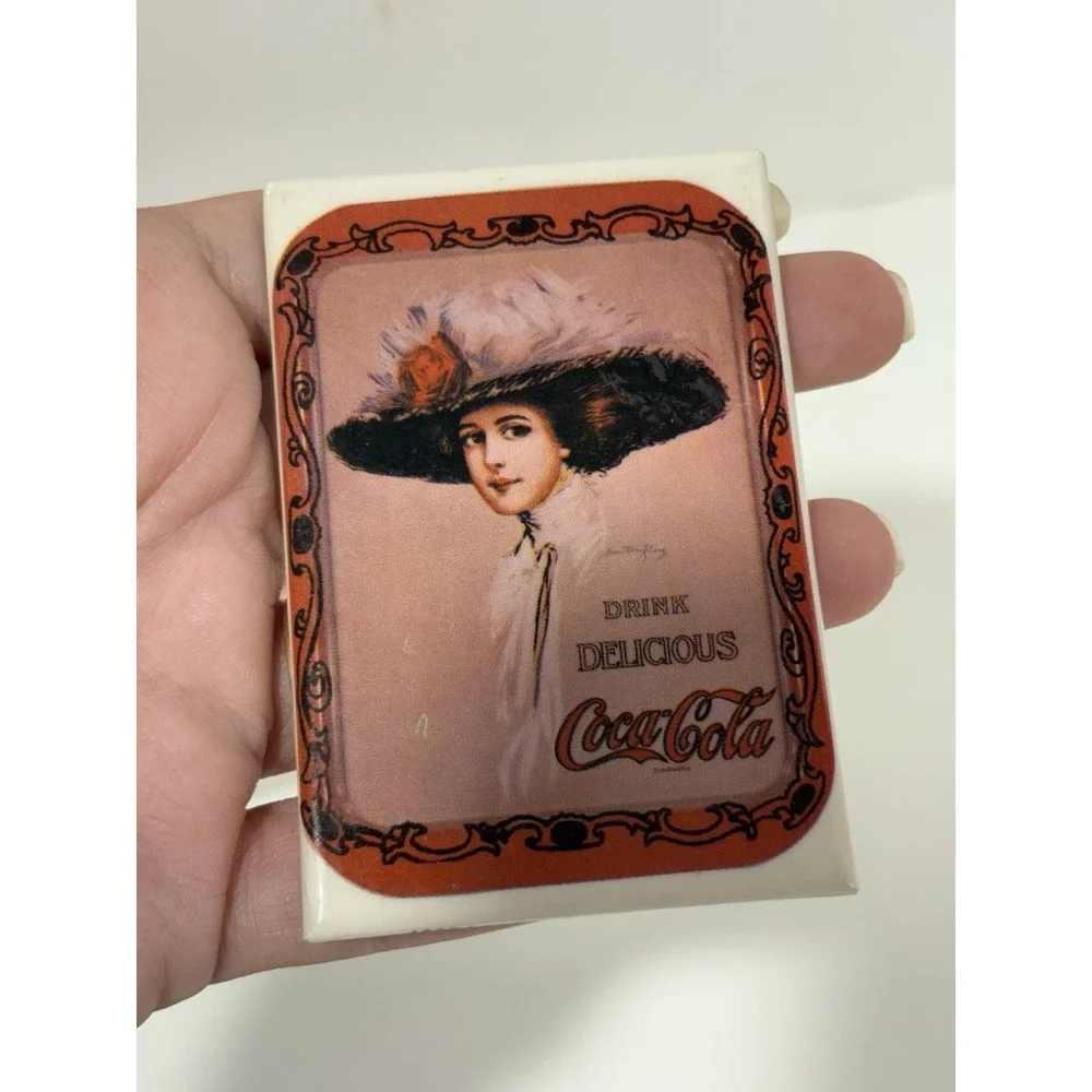 Vintage antique Coca-Cola Big Hat Girl Pocket mirror 1971 lot Of 4 Mirrors